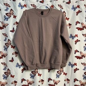 Unisex purple/grey/brown crew neck sweater